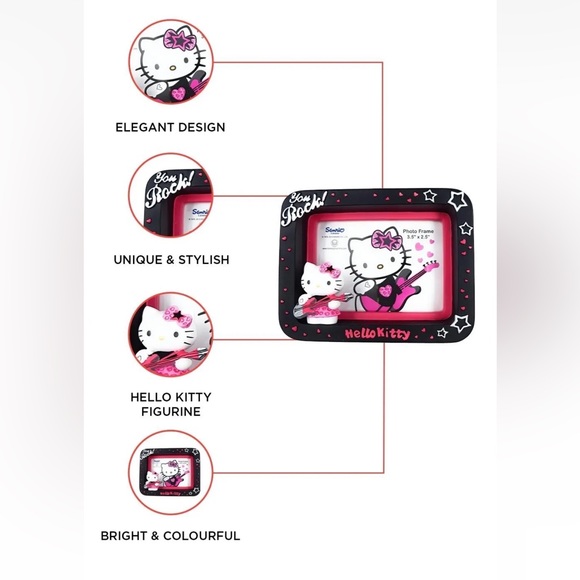 SANRIO Hello Kitty “YOU ROCK" Ceramic Photo Frame, New In Box! - Picture 2 of 6
